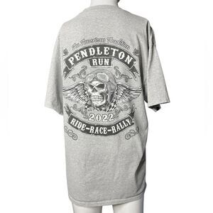 Pendleton Run Skull Short Sleeve Graphic Tee Grey & Black Size Medium